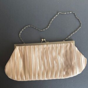 Elegant Cream Clutch Bag in Satin Fabric